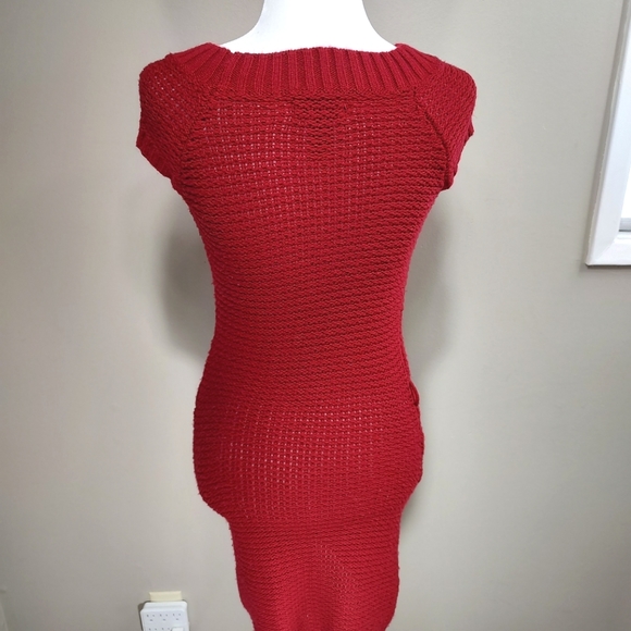 Bodycon Sweater Dress in Red - Picture 6 of 13